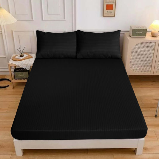 Black Ultra-Soft Fitted Bedsheet Set