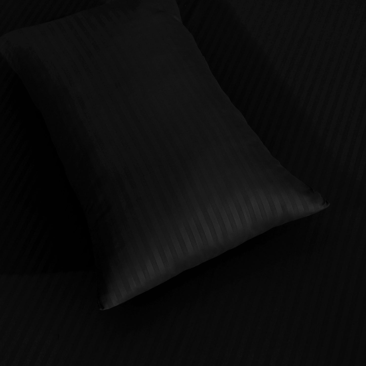Black Ultra-Soft Fitted Bedsheet Set (Wrinkle-Free)