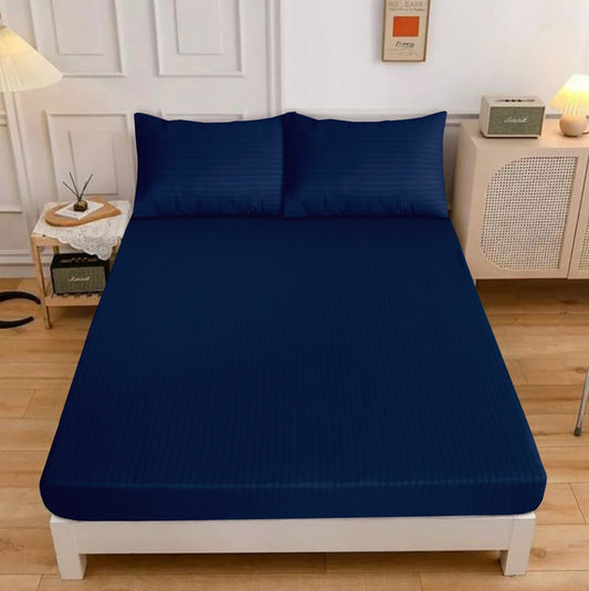 Navy Blue Fitted Bedsheet Set